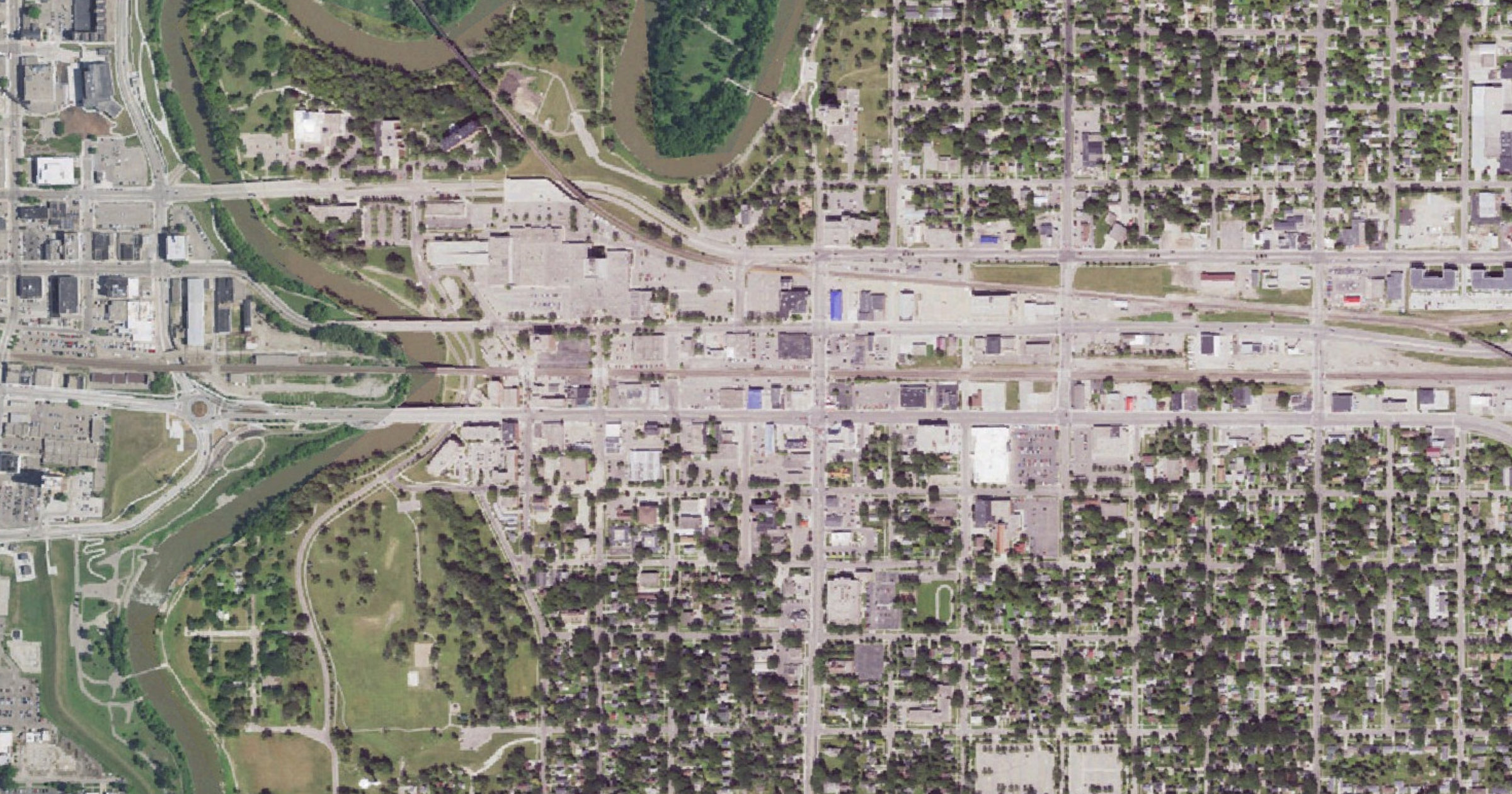 Aerial view of the 702 Communications - Moorhead, MN site in Moorhead, MN