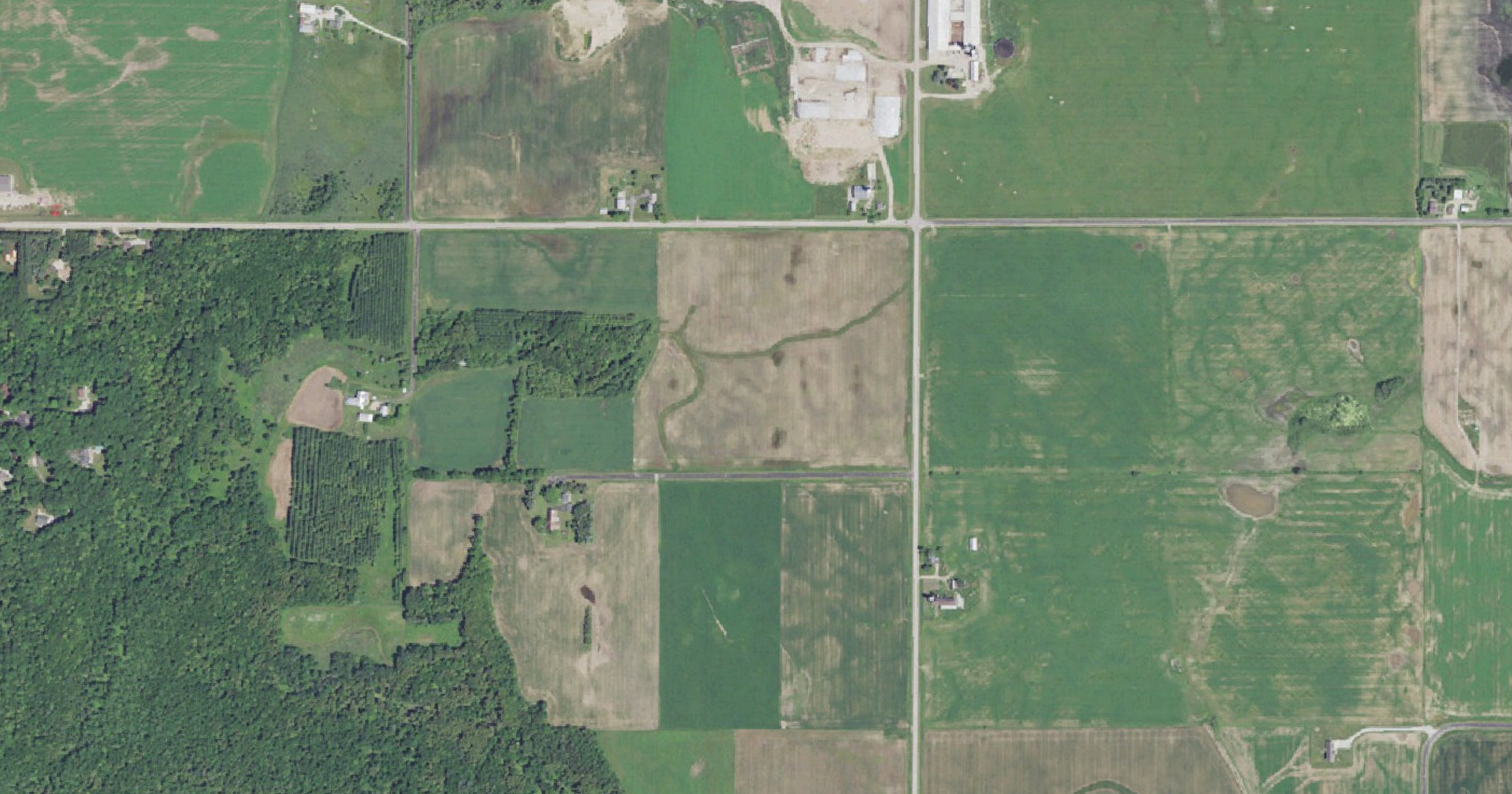 Aerial view of the Cloverleaf Infrastructure Mishicot AI data center site site in Mishicot, WI