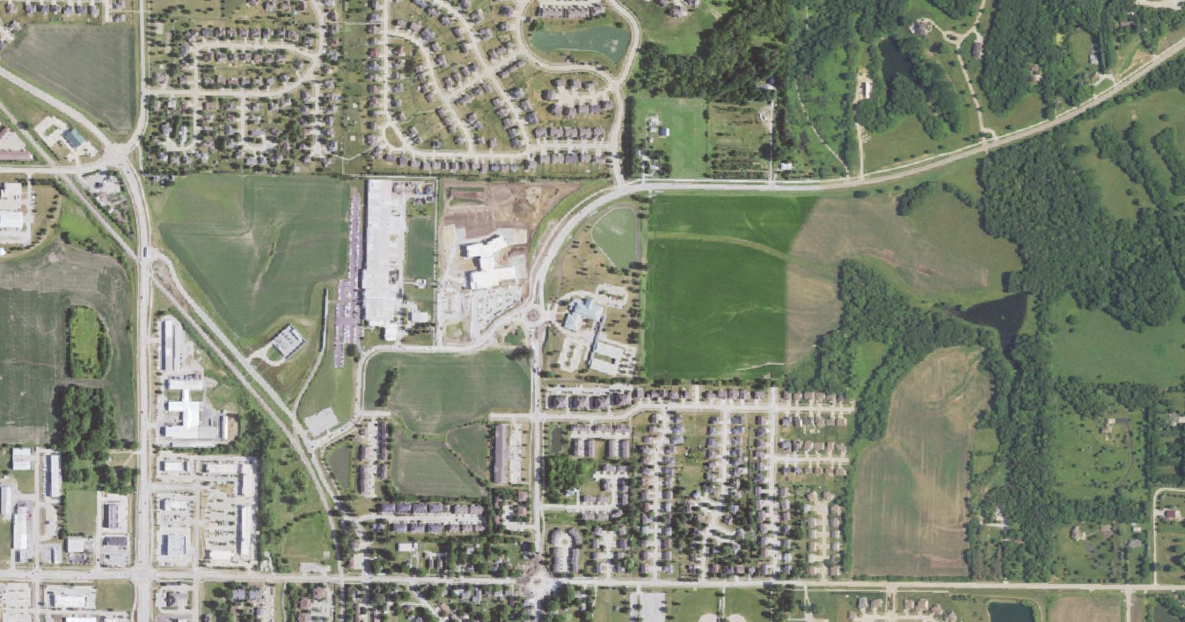 Aerial view of the DartPoints North Liberty, IA site in North Liberty, IA