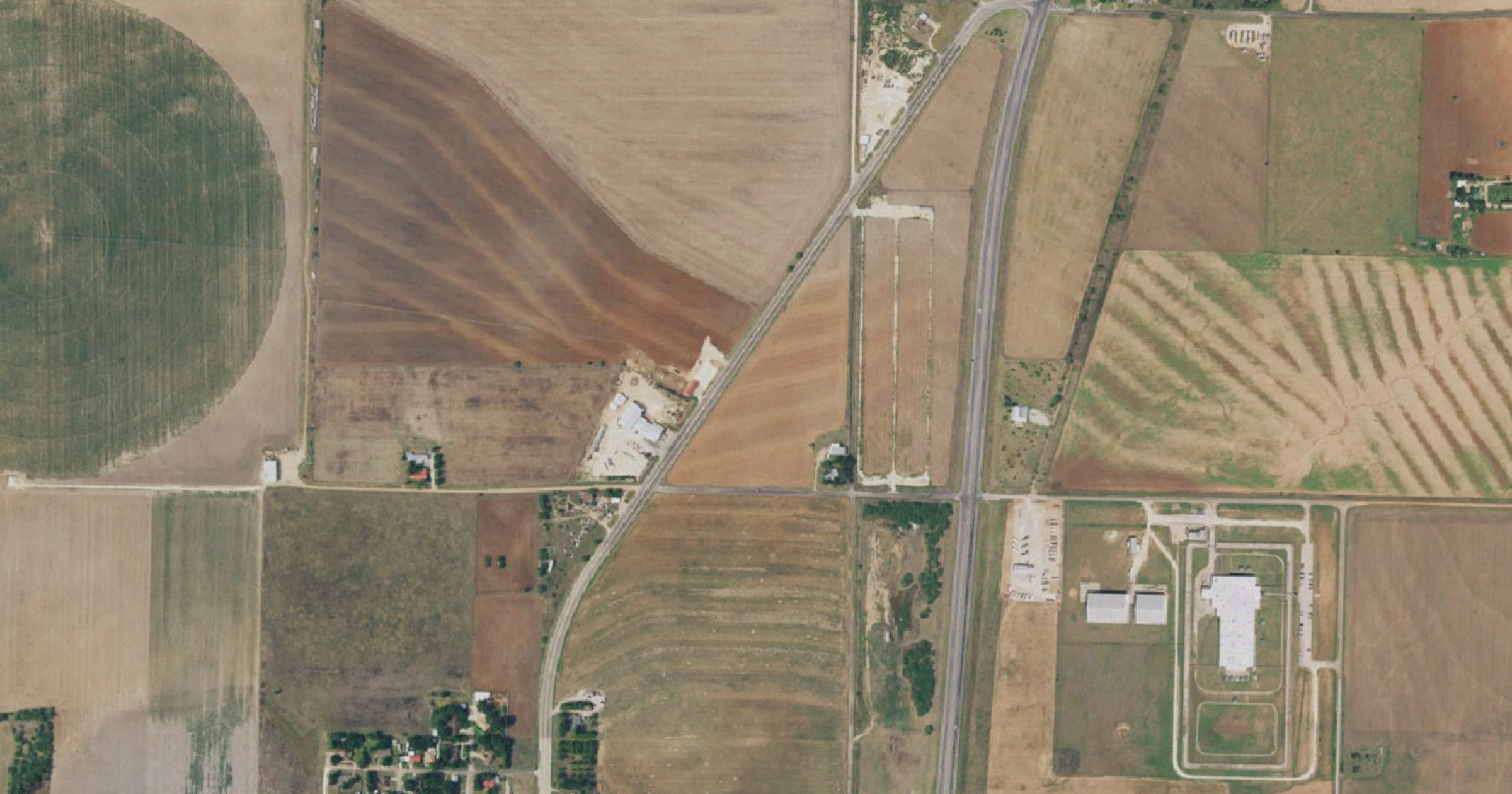 Aerial view of the Haskell DC Owner data center (Crusoe) site in Haskell County, TX