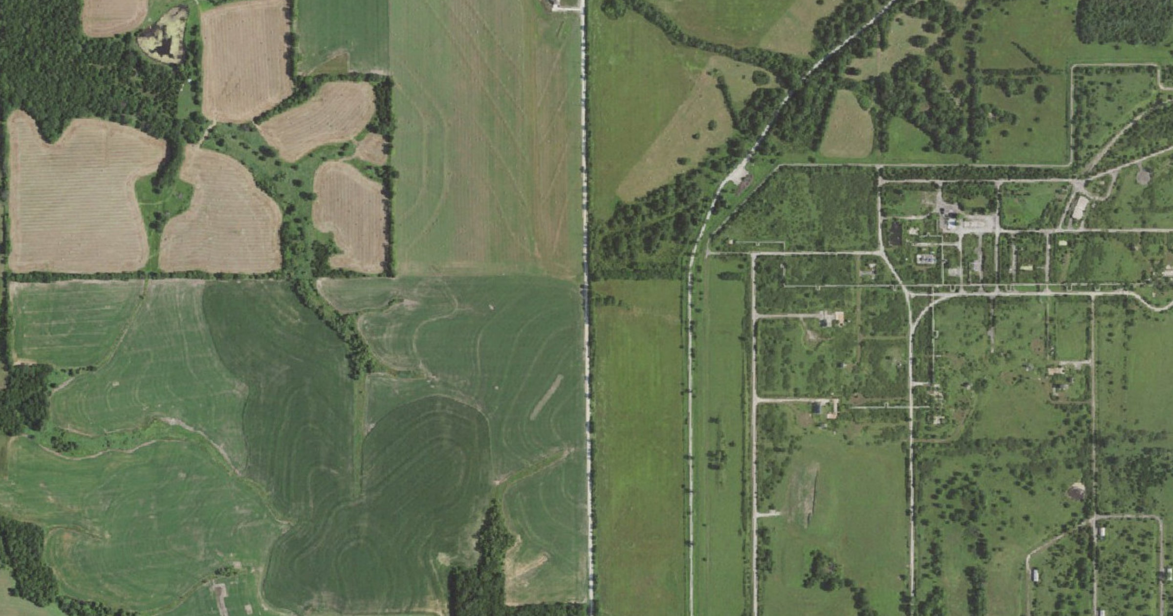 Aerial view of the K-200 Data Center site (9815 Evening Star Road) site in De Soto, KS