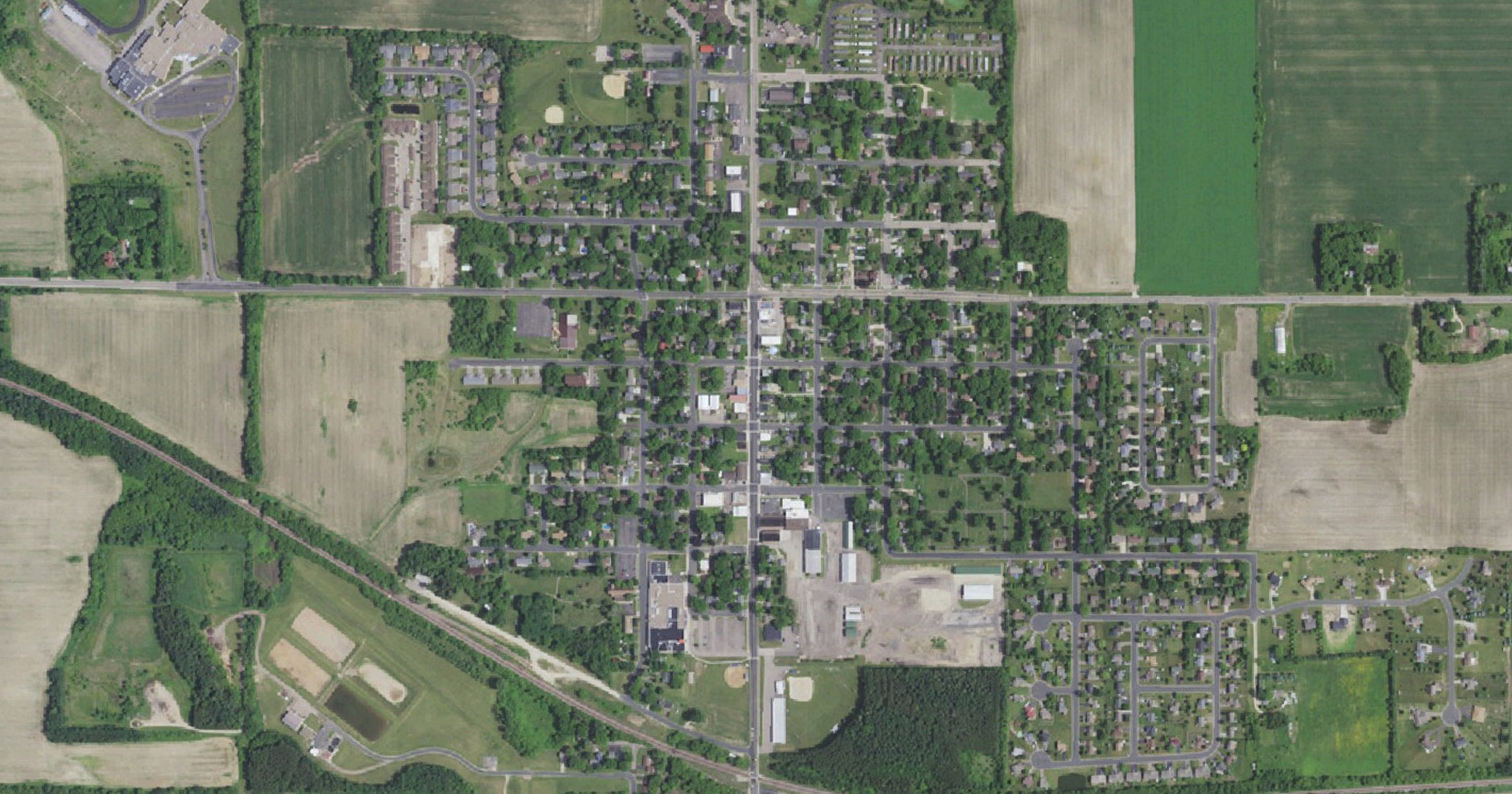 Aerial view of the Metered Mining Hammond data center site in Hammond, WI
