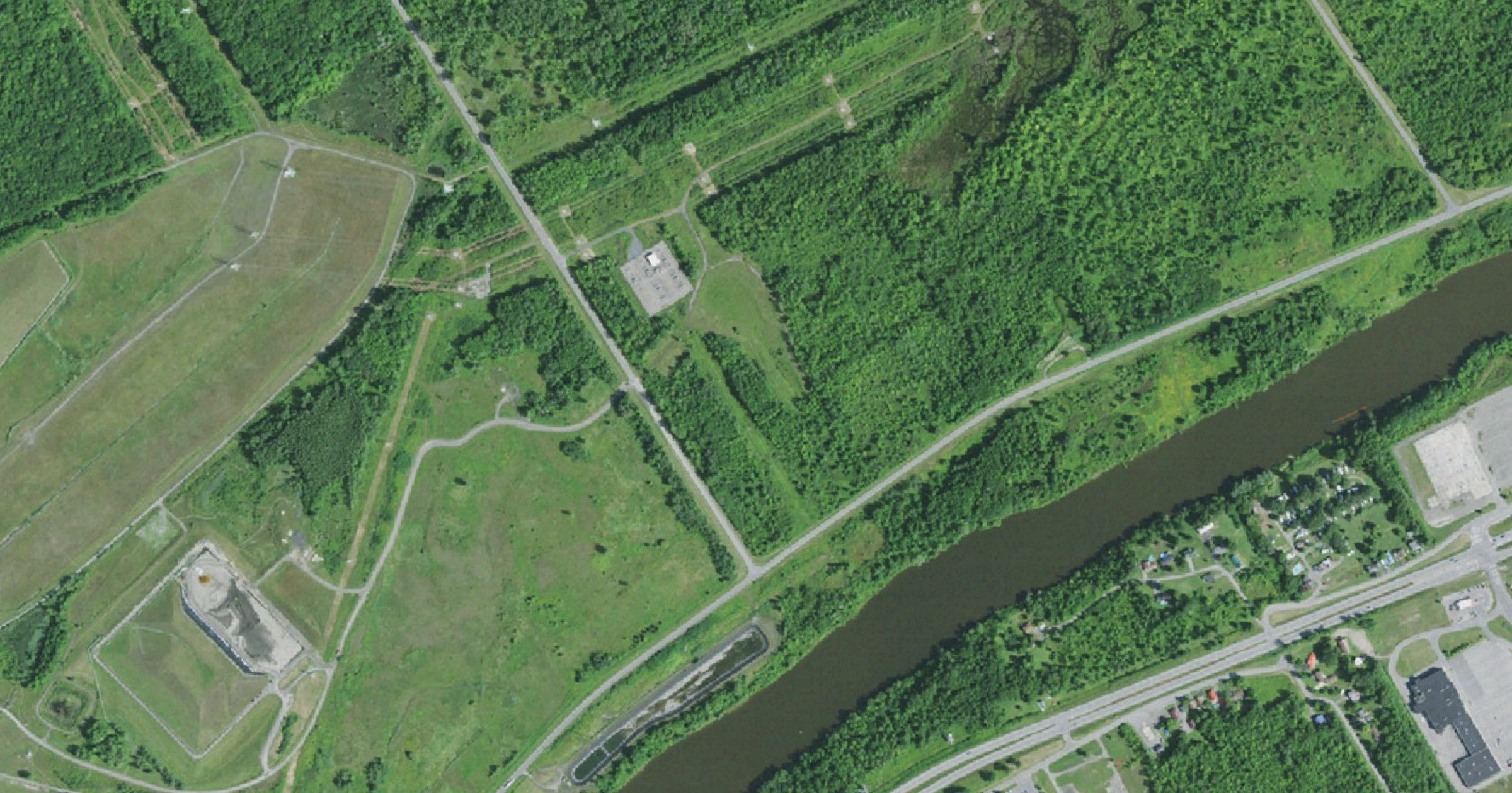 Aerial view of the Petawatt Massena Data Center site in Massena, NY