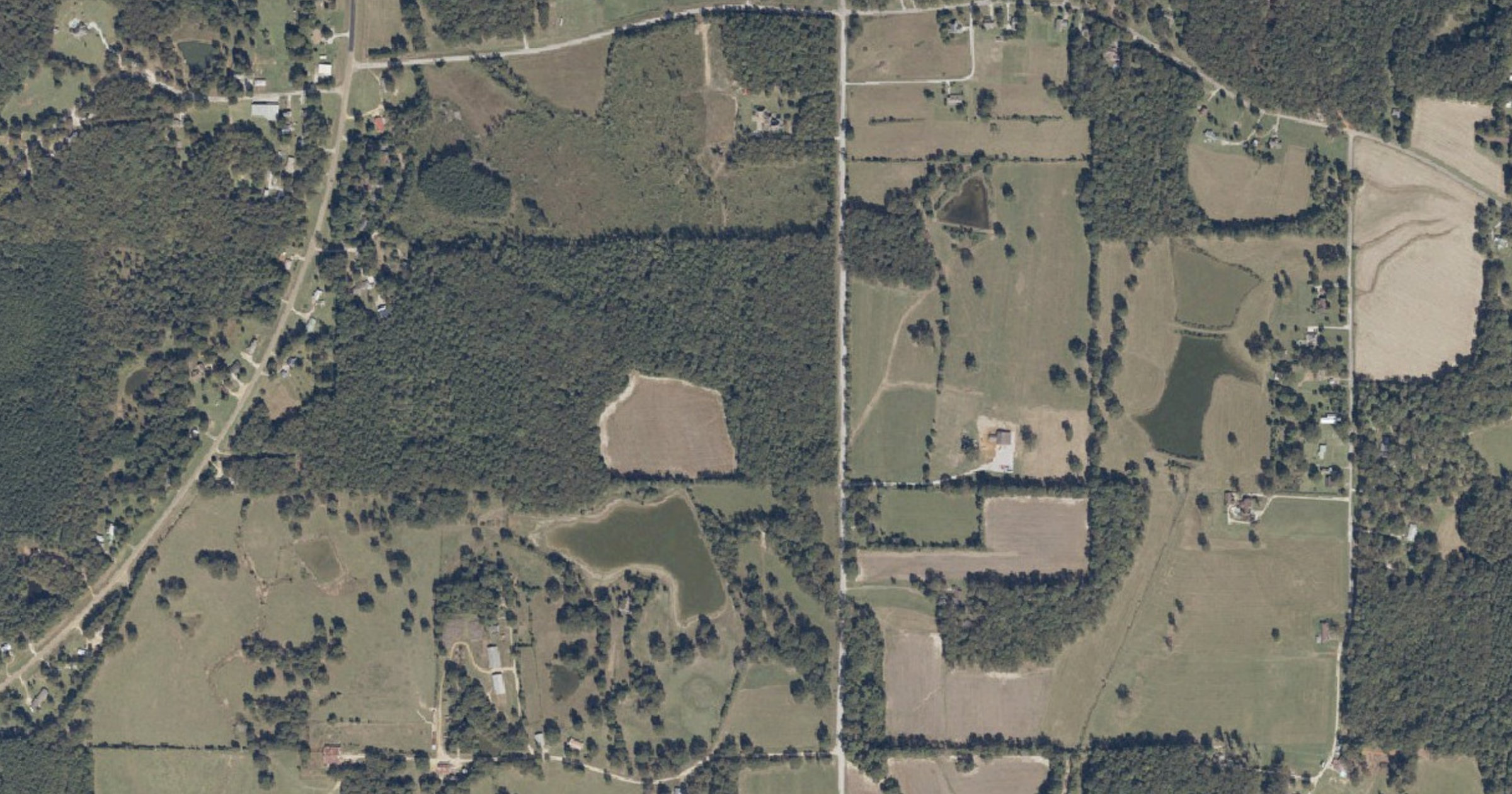 Aerial view of the Pontotoc County 500-acre data center site (marketed for sale) site in Pontotoc County, MS