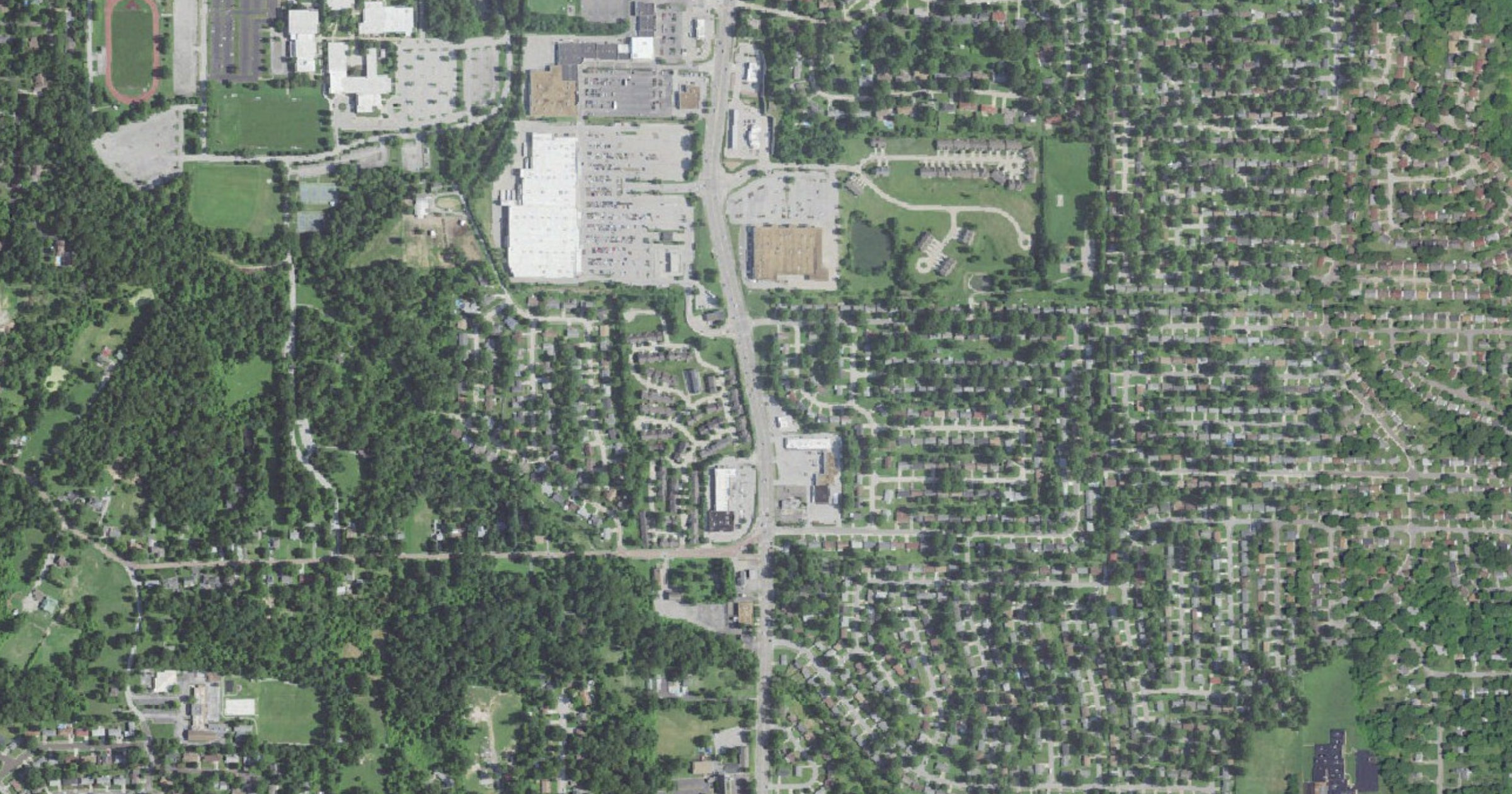 Aerial view of the Proposed data center in Ferguson site in Ferguson, MO