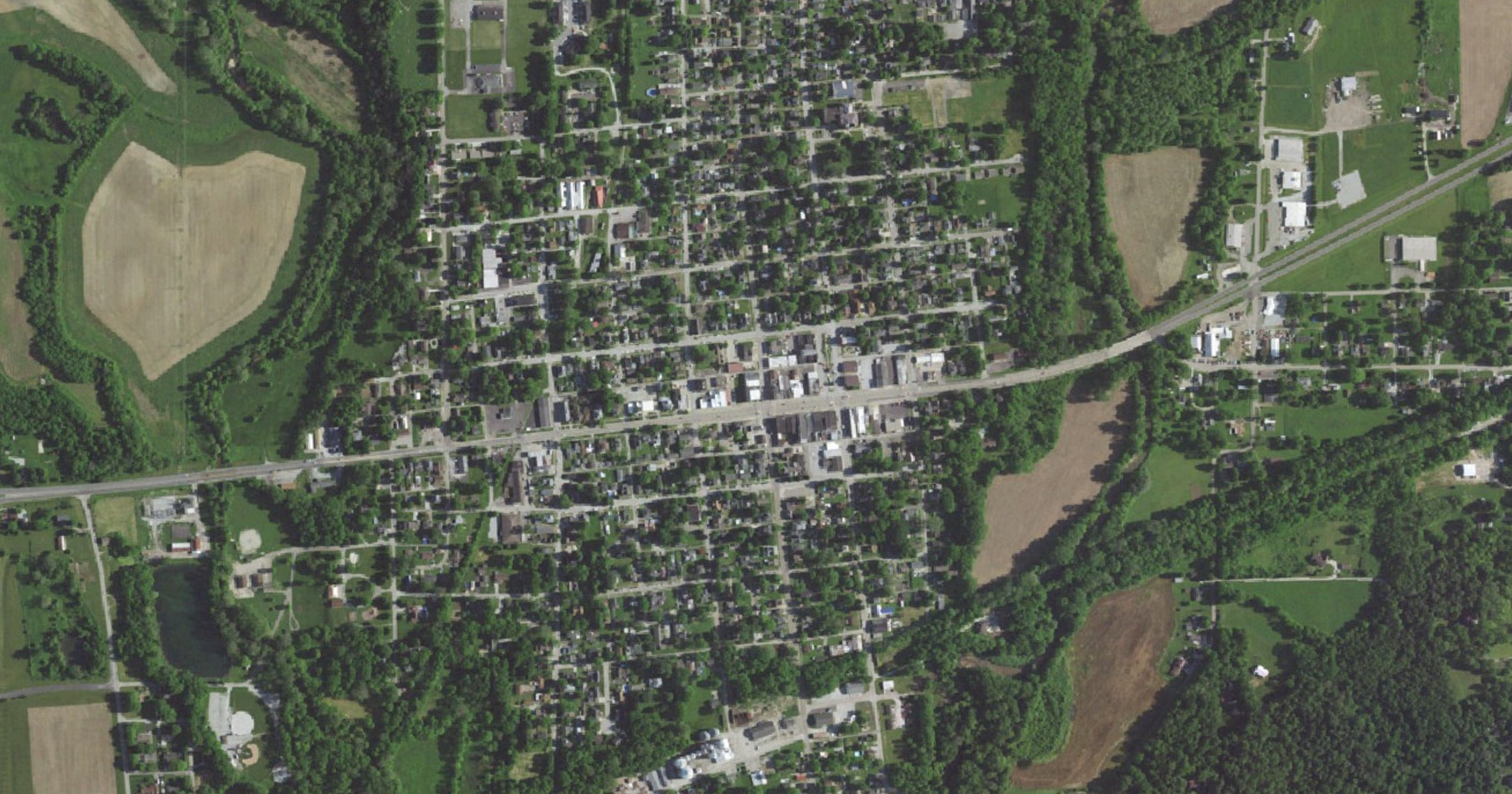 Aerial view of the Surge Development Henry County Data Center site in Knightstown, IN